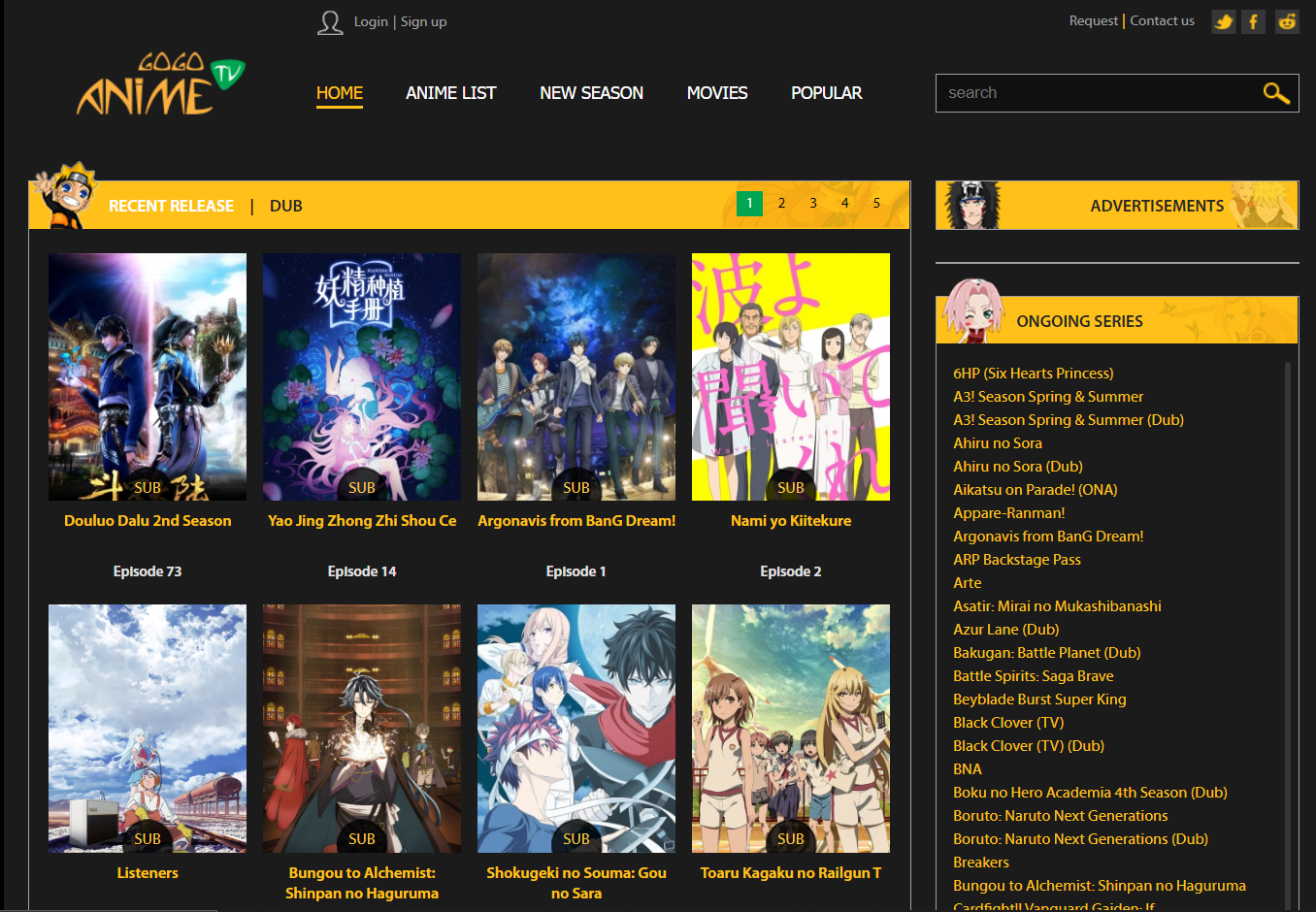 free anime websites in english